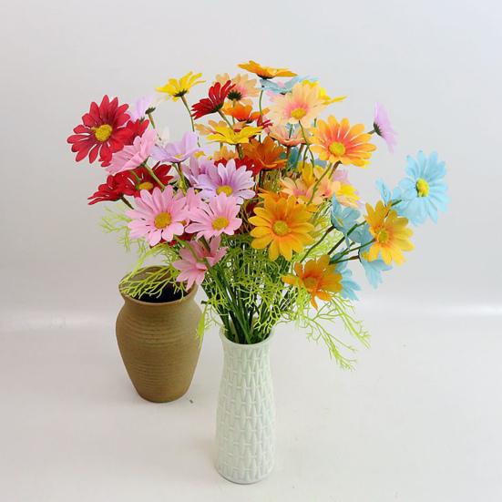 Artificial Flowers UV Resistant Fake Wildflowers with Stem for Indoor Outdoor Porch Patio