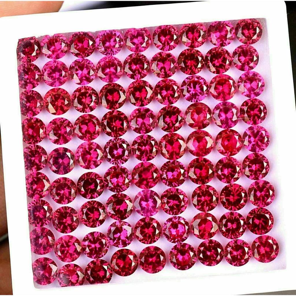 GIR CERTIFIED Round 6X6 mm Size AA+ Quality 50 PCS Natural Red Ruby Gemstone Lot