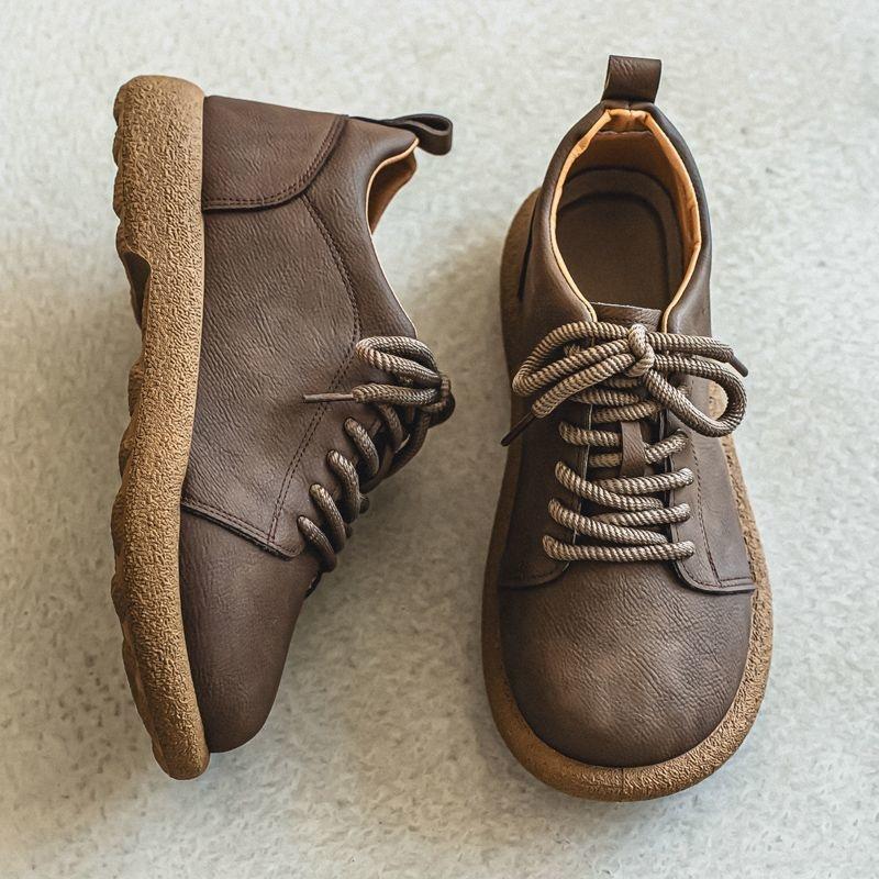 Men's Shoes 2026 Youth Sports and Leisure Retro Driving Board Shoes Thick Soled Non Slip Casual Leather Shoes