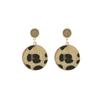 Women Sexy Leopard Print Geometric Square / Round Pendant Earrings