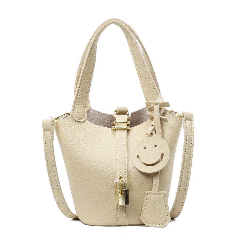 2025 Spring and Summer Hot Sale, High-end Portable Bucket Bag, Women's Casual Versatile Lychee Pattern Texture Messenger Child and Mother Bag