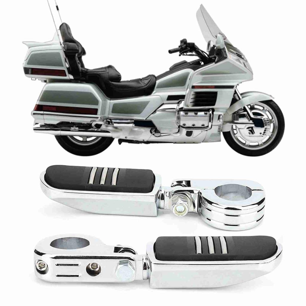 2Pcs 32mm Chrome Motorcycle Footpegs Footrest with Mount Fit For Honda GoldWing GL1500 GL1800