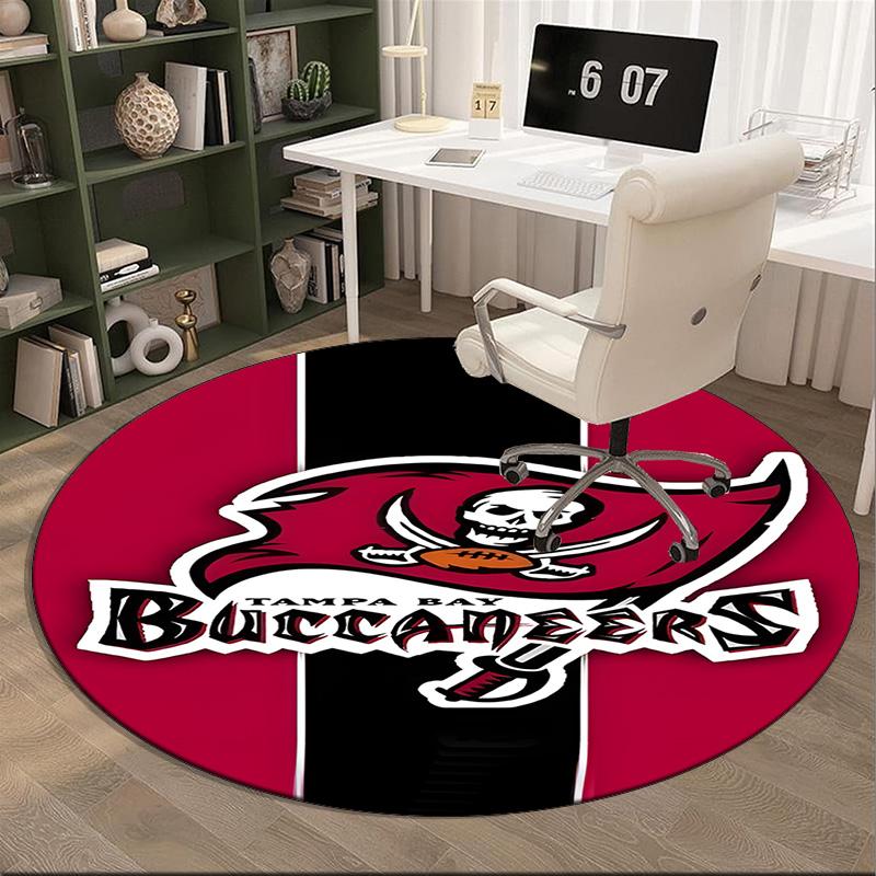 Tampa Bay Buccaneers Logo Round Rug for Livingroom,Bedroom, Palyroom, Chair Rug, Area Rug, Circle Carpet, Large Size Fan Christmas Gift