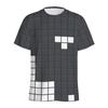 Retro Building Block 3D Printed T Shirt Men Jigsaw Puzzle Video Games Pattern T-Shirt Loose Street Short Sleeves Y2k Tee Shirts