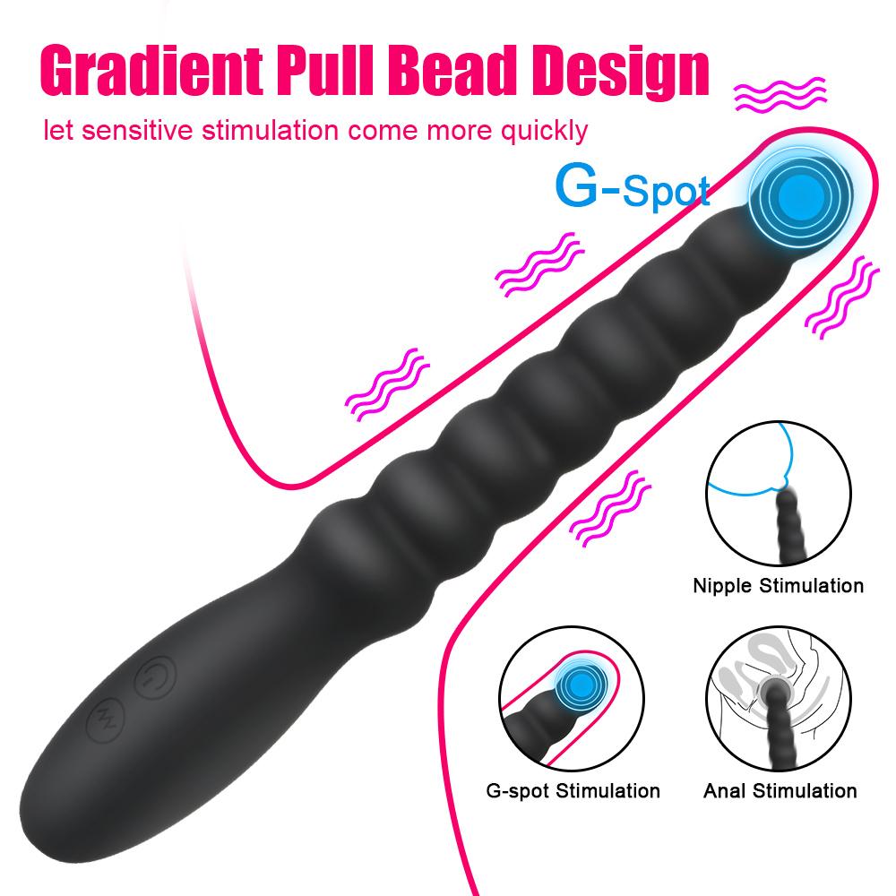 20cm Stick Vibrators for Women Nipple Clit Stimulator Vaginal Plug Anal Beads Dildo Female Masturbator Sex Toy