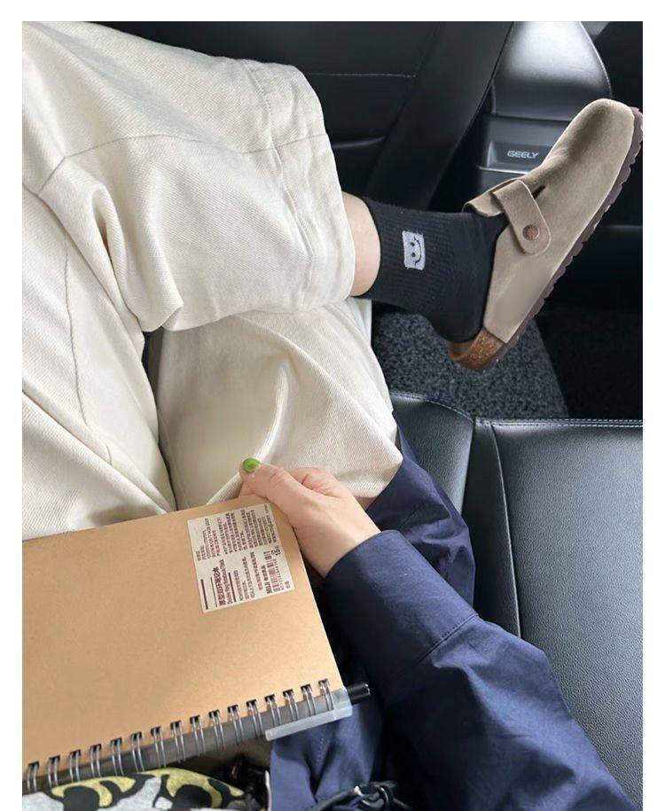 Men’s BK Genuine Leather Retro Toe Semi-Slippers - New, Versatile, and Comfortable Birkenstock Shoes