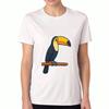 Tukan Vogel Damen Baumwoll T-Shirt, Reine Baumwolle Premium Druck, Langlebig, Freizeit Und Mode. Zeigen Sie Ihre Liebe zu tropischen Vögeln mit einem bunten Tukan