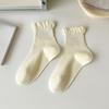 Ladies Spring and Summer Thin Pure Color Lace Sweet Lovely Everything Boneless Breathable Pile Socks