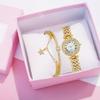 Mom Mother's Day gift light luxury diamond-encrusted watch bracelet set gift box 2026 new fashion luxury women's watch