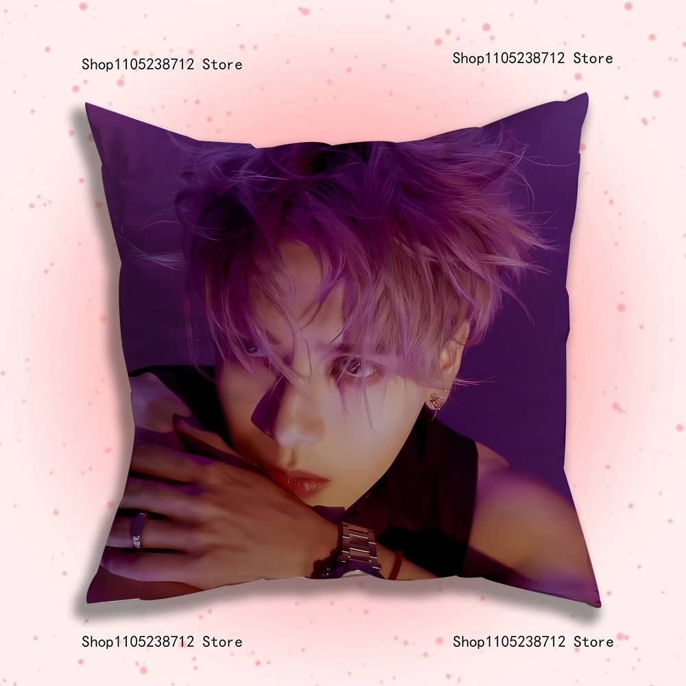 J-Jackson Wang Pillow Case Plush Fabric Soft Pillowcase Double Sided Print Sofa Cushion Cover Throw