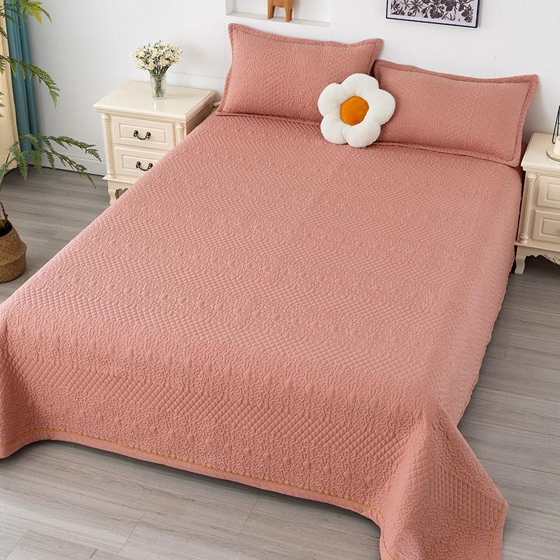 Bed Cover Solid Color Three-layer Cotton Non Slip Bed Sheet Set Four Season Universal Quilted Tatami Dustproof Mattress Sheet