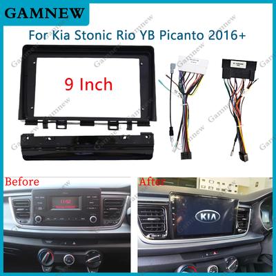 9 Inch Car Frame Fascia Adapter Canbus Box Decoder For Kia Stonic RIO YB KX Cross 2016 Android Radio Dash Fitting Panel Kit