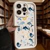 Cute Sea Creatures Pattern Soft TPU Phone Case for iPhone 17 16 15 14 13 12 11 Pro Max Plus Shockproof Anti-Slip Cover