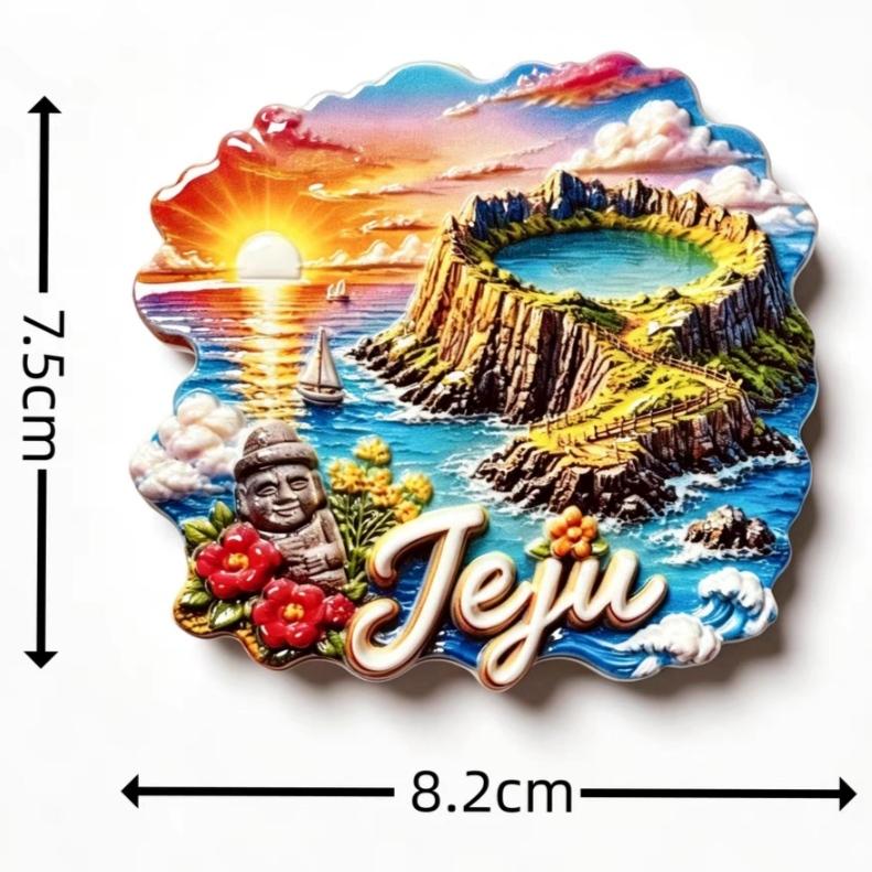 South Korea Seoul Jeju 3D Fridge Magnets Tourism Souvenir Refrigerator Magnets Sticker Home Kitchen Decoration