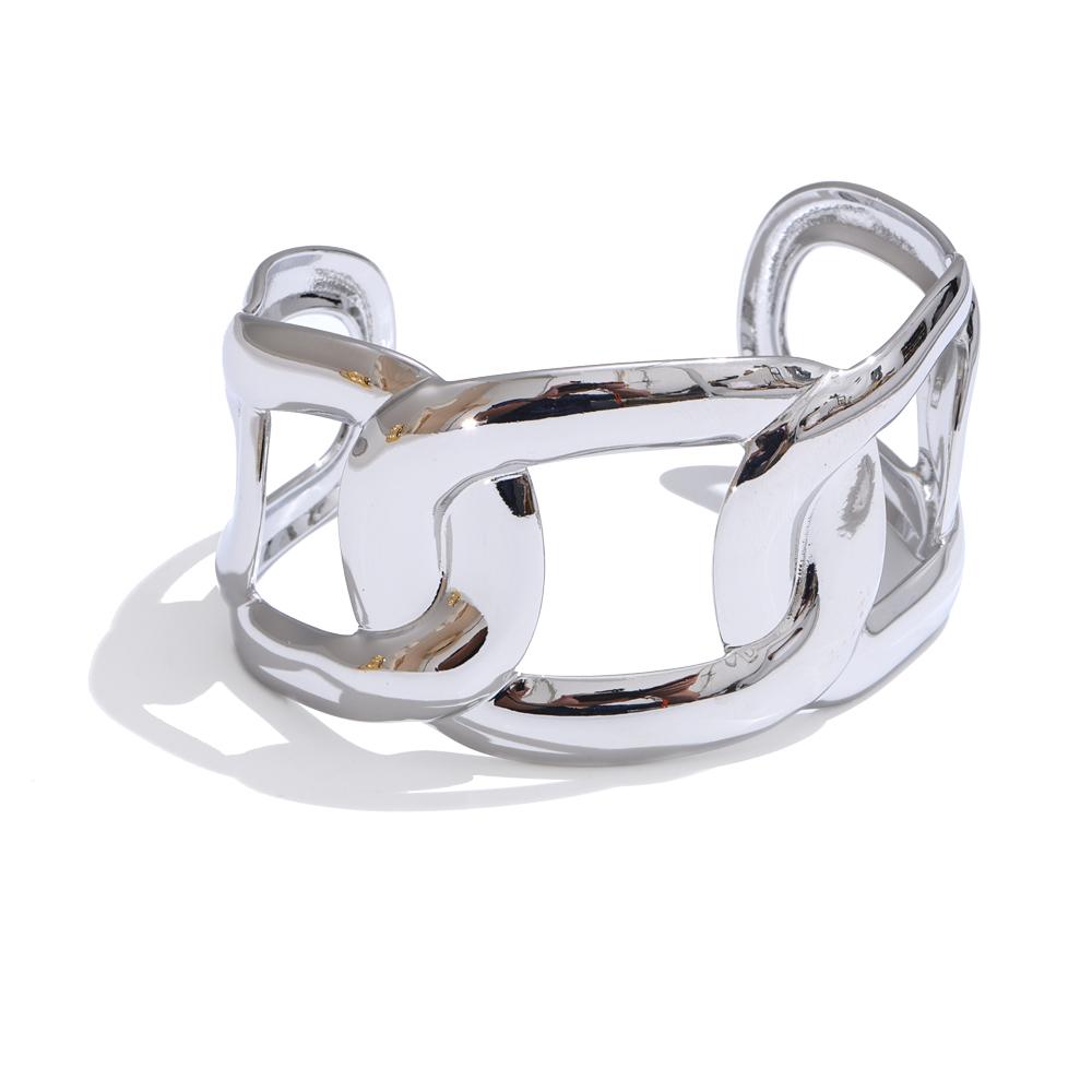 

Yhpup Individualistic Stainless Steel Wide Hollow Cuff Bracelet Bangle Charm Classic Metal Rust Proof Wrist Jewelry Fashion Gift