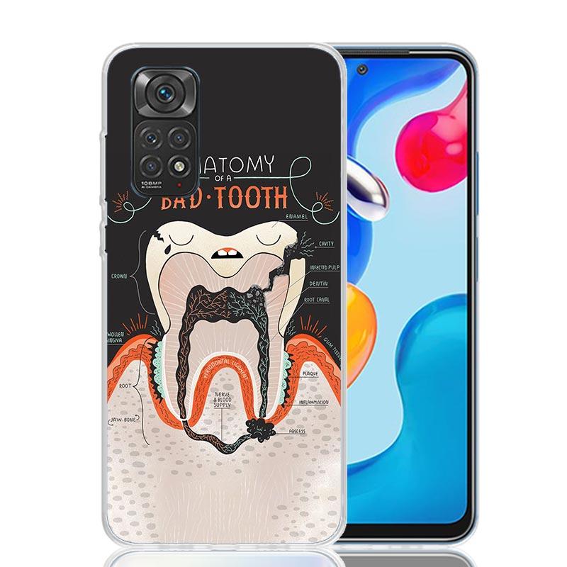 Wisdom Teeth Dentist Tooth Case Phone Cover for Xiaomi Redmi Note 14 13 12S 12 11S 11 11T 11E 10S 10 Pro Plus 5G Trend Fundas No