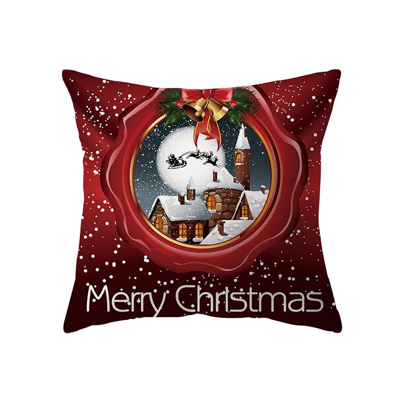 Merry Christmas Santa Claus Print Pattern Cushion Cover Home Living Room Sofa Decoration Pillow Pillow Cover