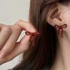 High End Bow Earrings, Retro Hong Kong Style Earrings, Women'S Niche Design Light Luxury Earrings
