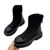 2024 autumn and winter new French retro short wool Martin boots casual and thin low-heeled thick-soled round socks boots