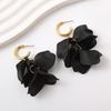 Pinkdudu Fashion Rose Flower Petal Drop Earrings Resin Gradient Color Flower Earrings Women Jewelry PD2385