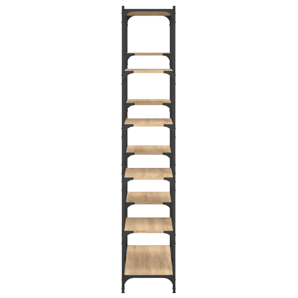 Bookcase Sonoma Oak 100x32x170 cm Engineered Wood and Iron