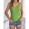 Women Leaf Pattern Hollow Out Knit Sleeveless Crop Top