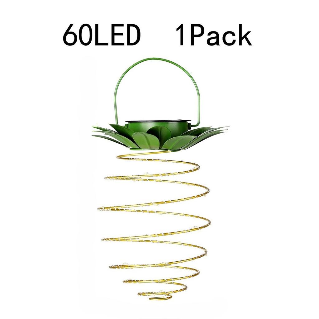 Solar Charging Light LED Copper Wire Light String Pineapple Iron Lantern Outdoor Waterproof Garden Decorative Hanging Lights