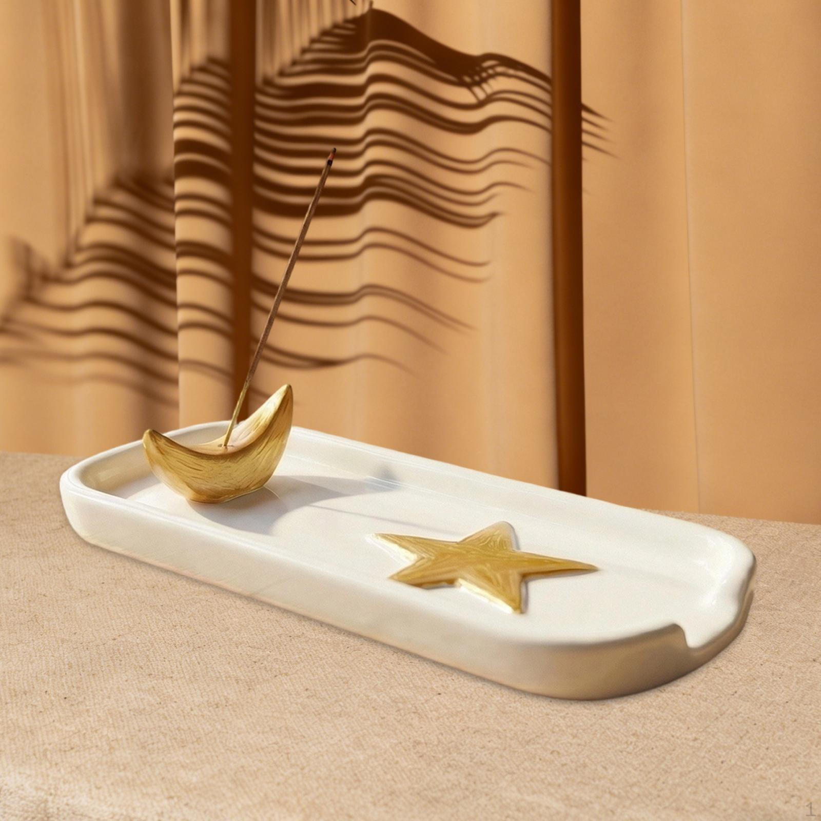 

Ceramic Incense Holder Jewelry Dish Gifts Sturdy Party Supplies Sage Smudge Plate Burner for