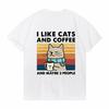 I Like Cats And Coffee Funny Print TShirt For Unisex Women Casual Loose Clothing Harajuku Breathable Tshirt summer Hip Hop Tees