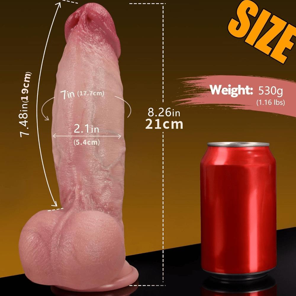 7 Inch Thick Dual Density Silicone Dildo, Realistic Suction Cup Dildo, Soft Texture G-Spot Design, Body-Safe Adult Intimate Product for Couples