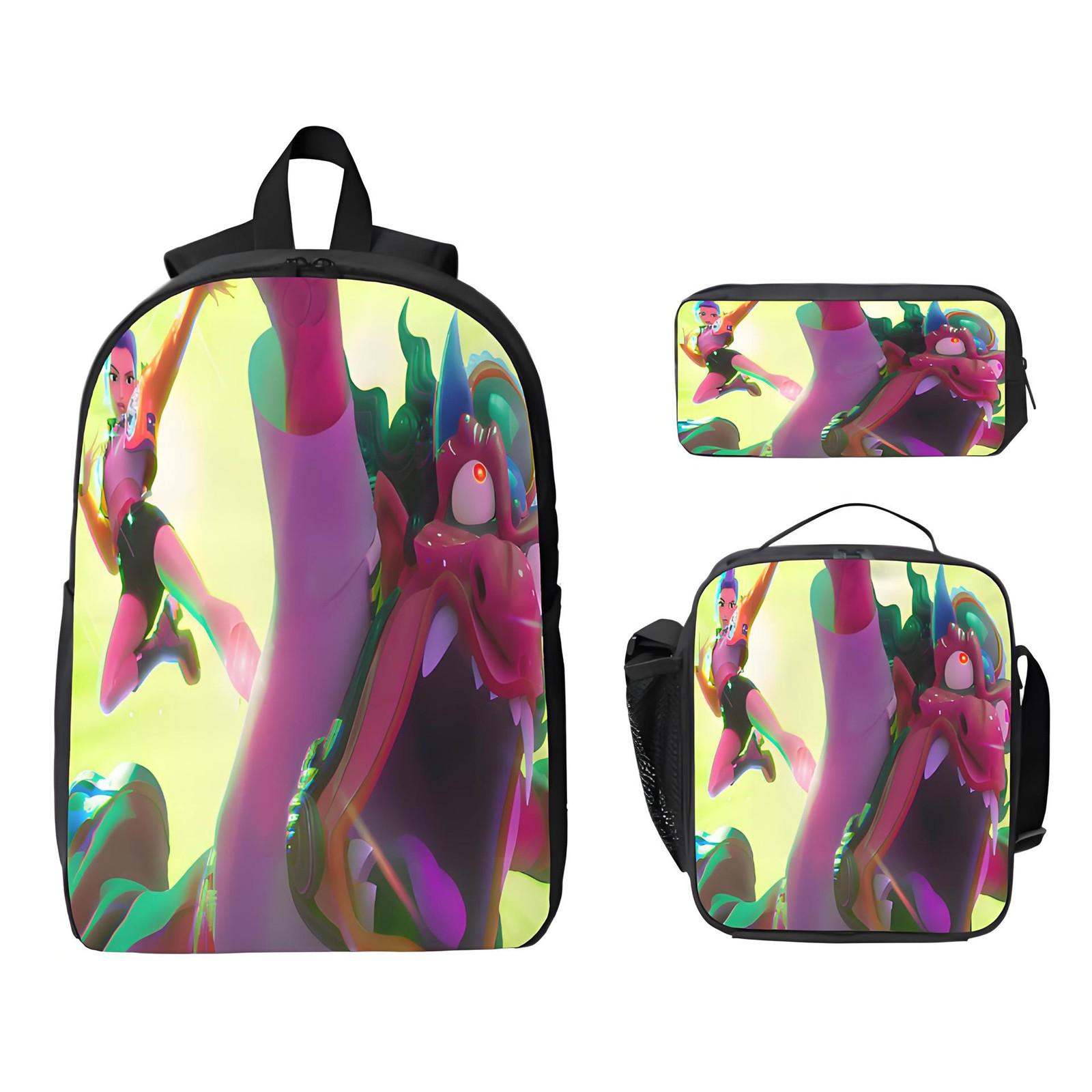 

Повседневная сумка через плечо с рисунком из мультфильма для учеников младших классов средней школы, рюкзаки большой вместимости One Size