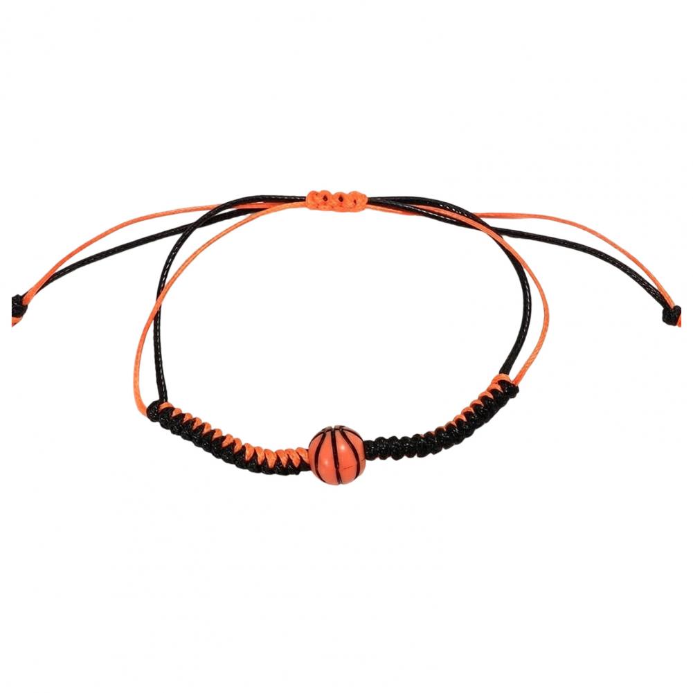 Trendy Sports Enthusiast Accessory Sports Themed Braided Bracelet with Adjustable Cord Hand Woven Rope Wristband for Enthusiasts