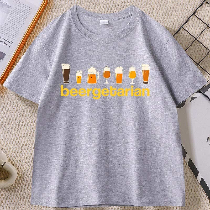 Beergetarian T Shirt Funny Beer Drinking Tee Oktoberfest GerUnisexy Beer Festival Tshirt Roud Neck Short Sleeve Male Clothing