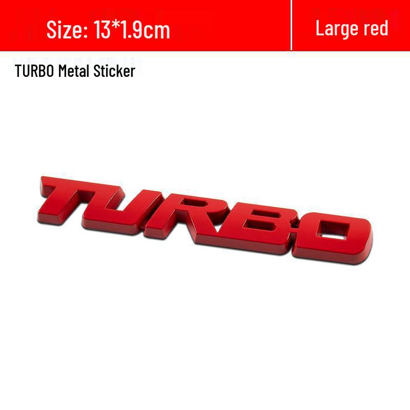Turbo-Autoschild: Große & Kleine Metall Sportaufkleber zur Personalisierung des Kofferraums