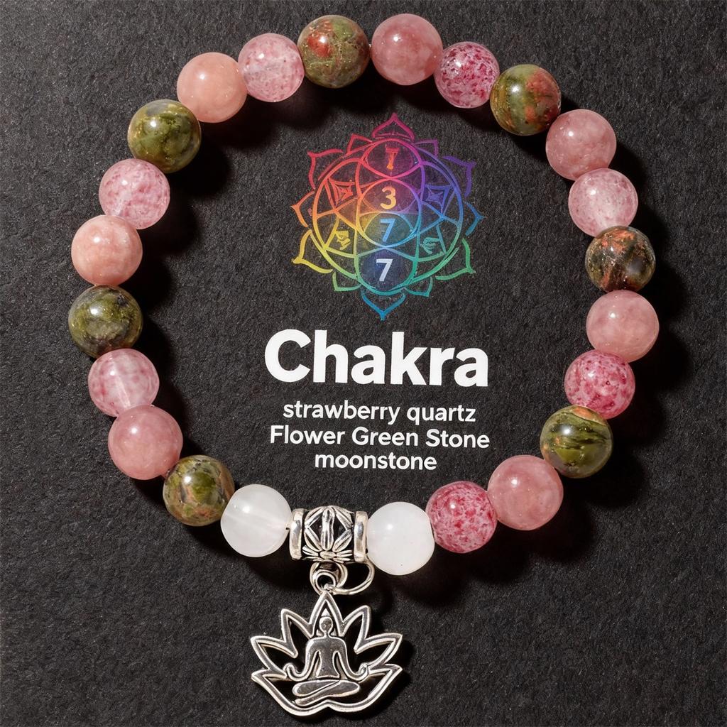 Festive Gifts Natural Pink Opal Unakite Beaded Bracelet With Silver Buddha Accent Minimalist Fashion Jewelry Suitable For Daily Wear And Gifting