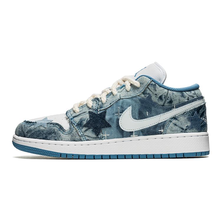 Jordan Air Jordan 1 Low top Vintage Basketball Shoes GS White DM8947-100(TeamB-)