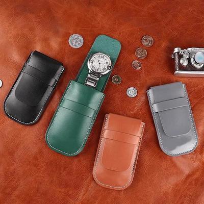Scratch-Resistant PU Leather Watch Storage Case with Flip Cover for Quartz Wristwatches