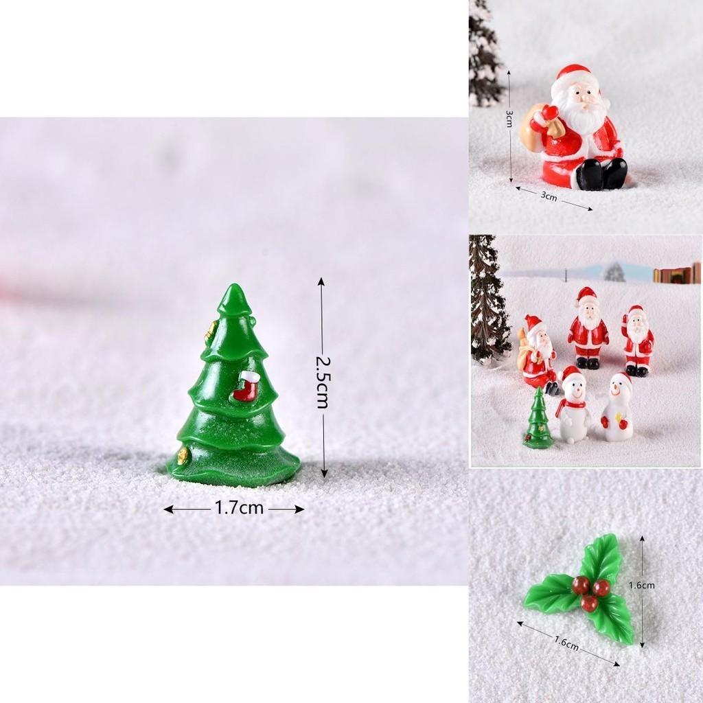 Adorable Mini Christmas Ornaments Featuring Resin Santa And Snowman Micro Landscapes