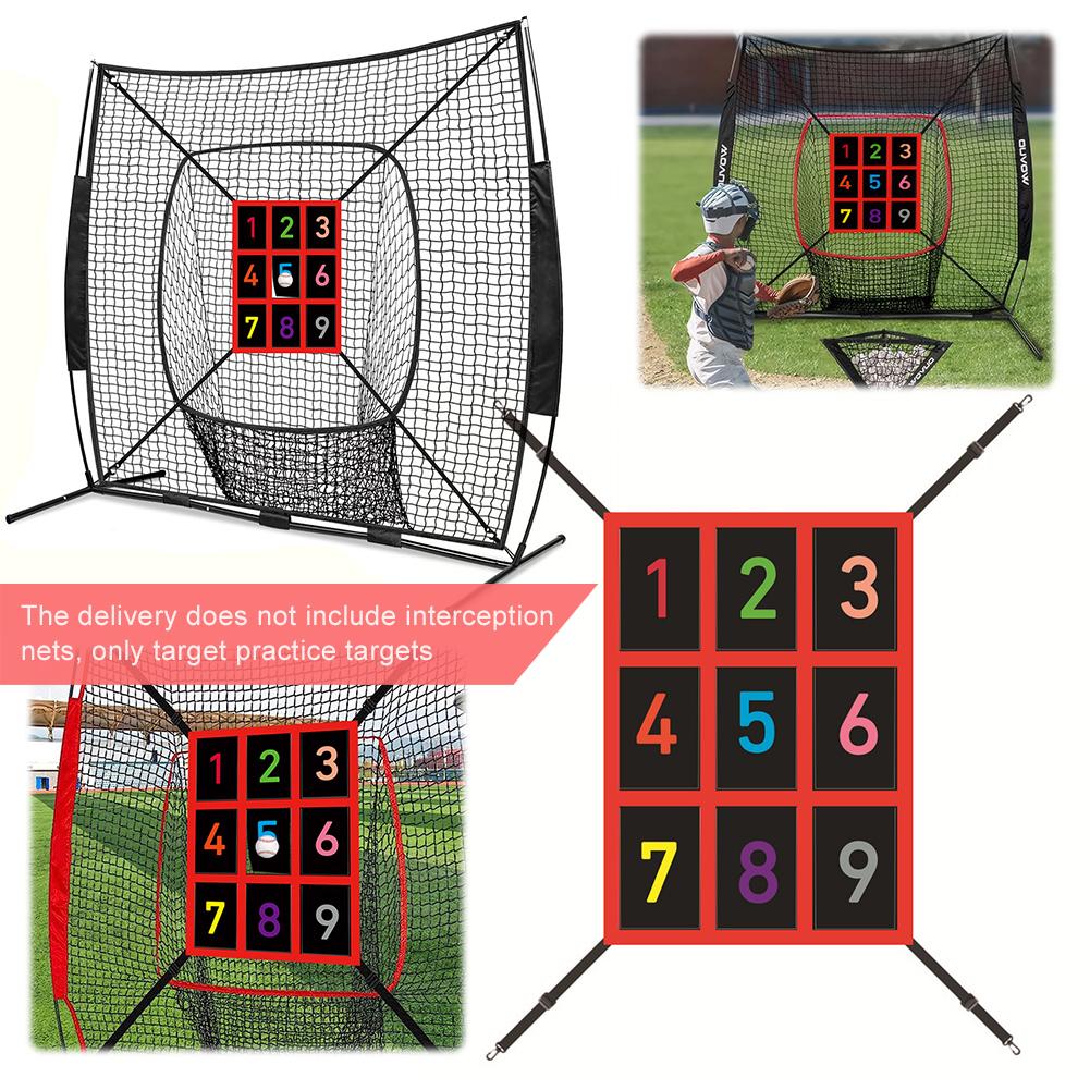 9-Section Numbered Throwing Pitching Hitting Batting Practice Target Pitcher Accuracy Training Aids for Baseball & Softball