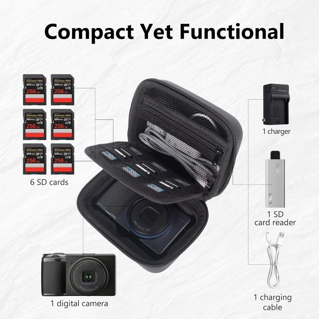 Rieibi Camera Case for Sony mark Canon G7X Mark G7X Mark II SX740 ricoh GR Panasonic can hold data chargers and other ZV-1F/zv-1 ii, III/ / hs, III,