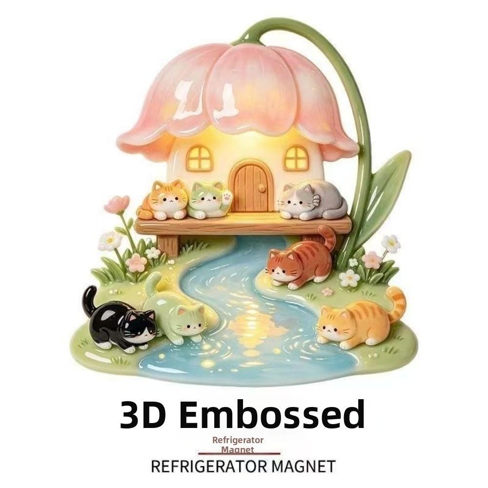 Shop Shape 3D Embossed Refrigerator Sticker Resin Refrigerator Decoration Dishwasher