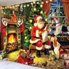 Modern Fashion Style Santa Claus Pattern Wall Hanging Home Decor Tapestry Bedroom Room Background Wall Christmas Tapestry