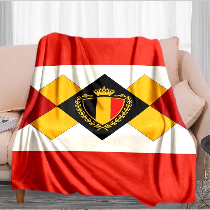Belgian Football Association Emblem Blanket Suitable for Sofas, Beds, Offices, And Camping - Perfect Gift for Halloween Christmas