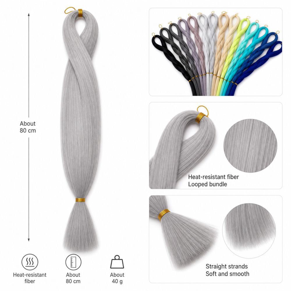 80cm Heat-Resistant Fiber Doll Hair Hand-crocheted Doll Hair for BJD SD Doll Doll Hair