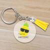 45Pcs Clear Funny Pattern Tassel Pendant Key Chains Kit with Mesh Bags