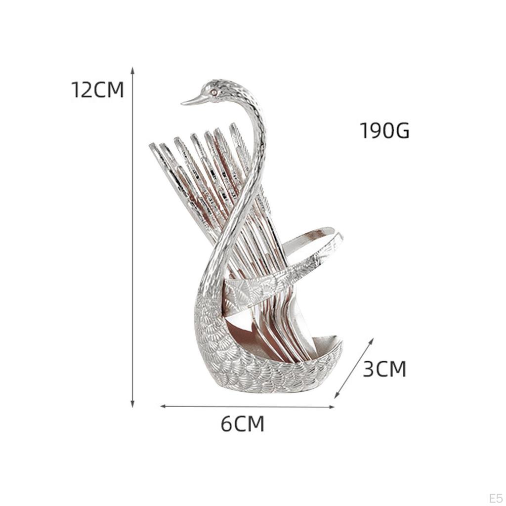 Coffee Spoon Holder Decorative Swan Base Set Teaspoons Flatware Spoons