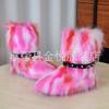 Fox Fur Snow Boots Autumn and Winter Warm and Cold Thickened Medium Tube Imitation Fur Boots Fashion Wool Boots