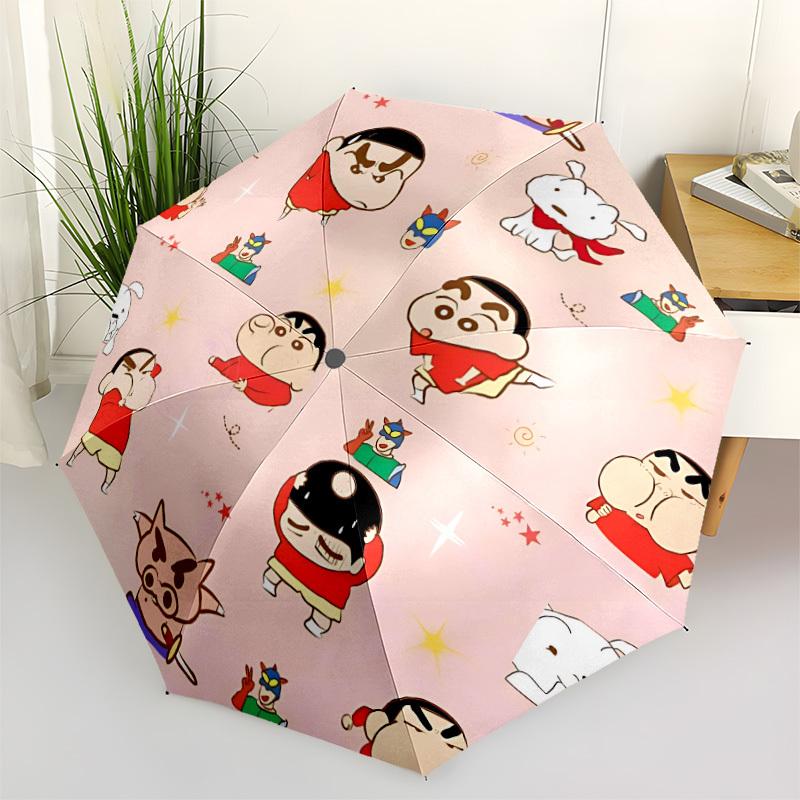 

1pc Crayon Shin-chan Automatic Folding Umbrella - 8-Rib Automatic Open/Close, Portable Collapsible Compact Umbrella yy251218029