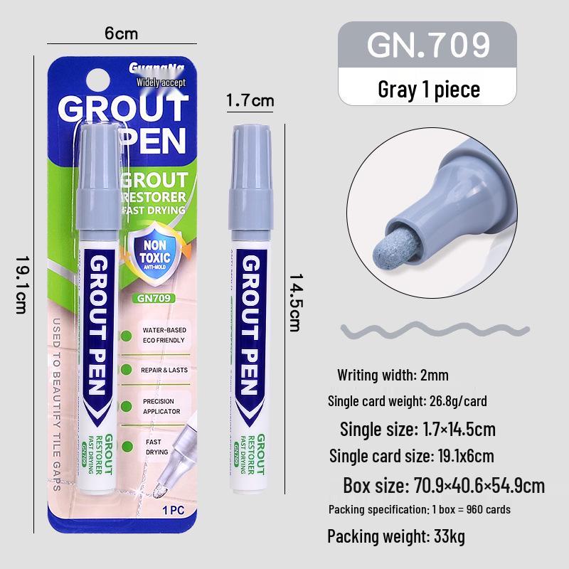 

Широкий маркер для затирки плитки - Быстросохнущий, влагостойкий, для ремонта цвета полов и мебели