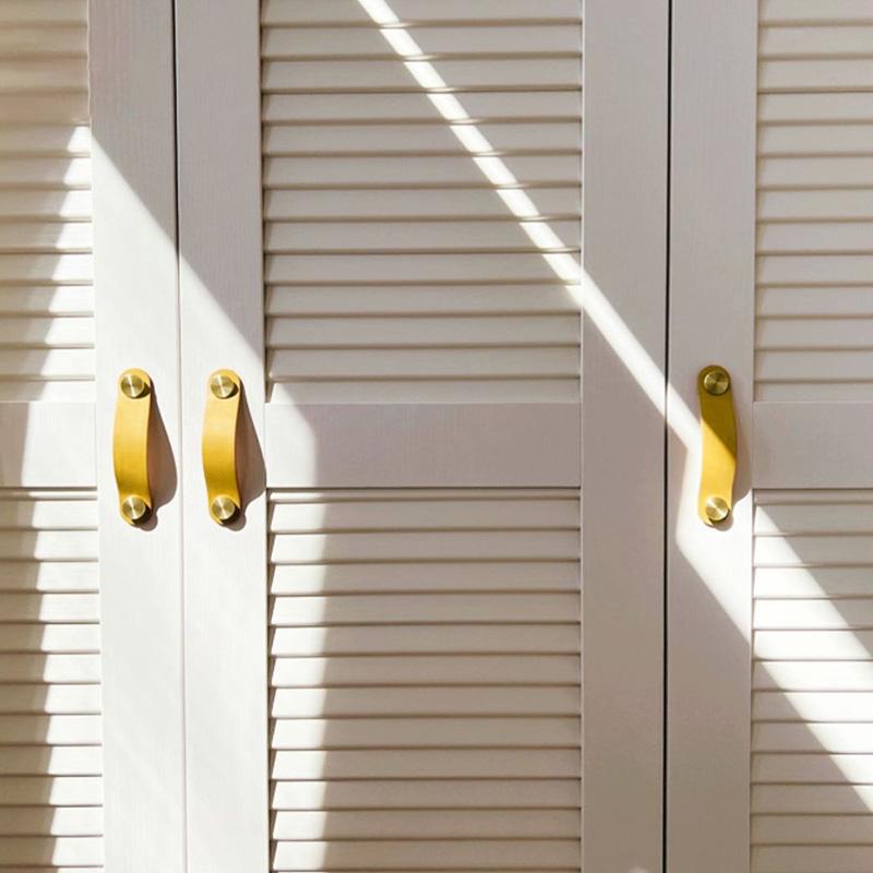 1PC Cabinet Knobs Furniture Wardrobe Pulls Anti-collision PU Leather Modern Door Handle Soft Dresser Kitchen